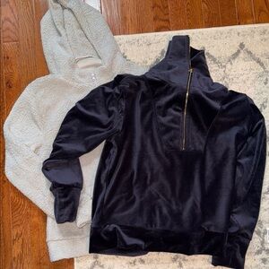 Dark blue and Gray Hooded Sweatshirts